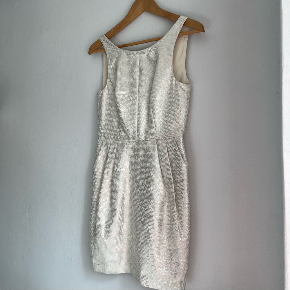 Club Monaco shimmering white dress